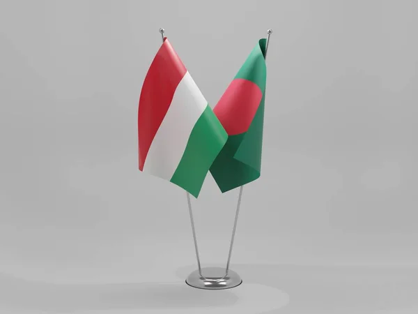Bangladesh Hungary Cooperation Flags White Background Render — Stock Photo, Image