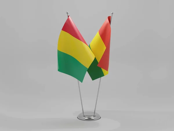 Bolivia Guinea Cooperation Flags White Background Render — 스톡 사진