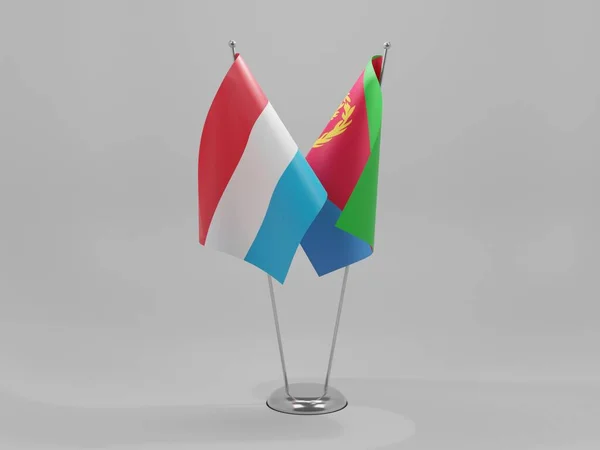 Eritrea Люксембург Співпраця Flags White Background Render — стокове фото