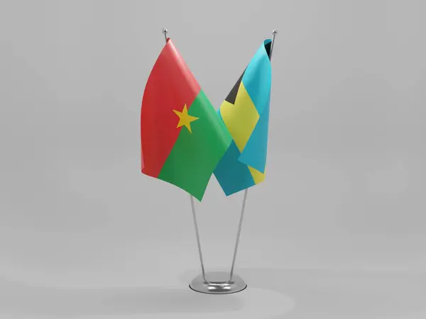 Μπαχάμες Burkina Faso Cooperation Flags Λευκό Φόντο Render — Φωτογραφία Αρχείου