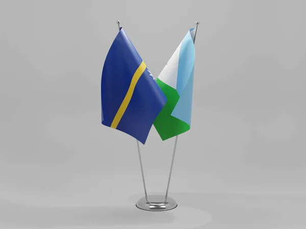 Джибути Науру Флаги Сотрудничества Белый Фон Рендер — стоковое фото
