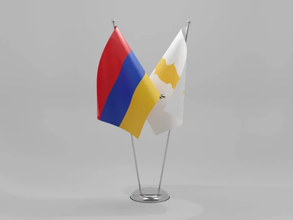 Cyprus Armenia Cooperation Flags White Background Render — стокове фото