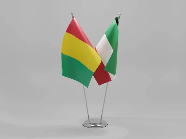 Kuwait Banderas Cooperación Guinea Fondo Blanco Render —  Fotos de Stock