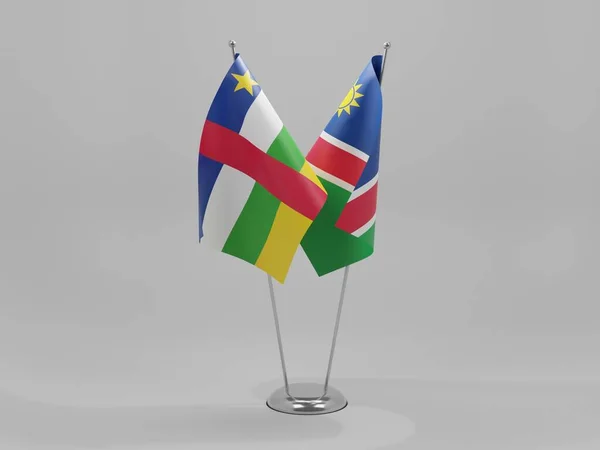 Namibie Středoafrická Republika Vlajky Spolupráce Bílé Pozadí Render — Stock fotografie