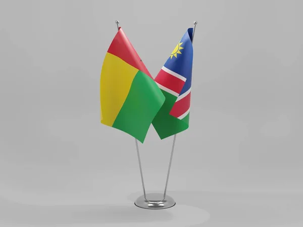 纳米比亚 几内亚比绍合作旗 白色背景 3D渲染 — 图库照片