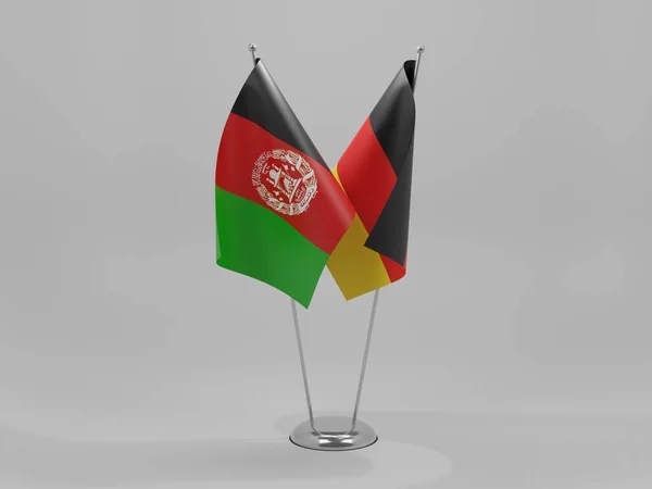 Germania Afghanistan Bandiere Cooperazione Sfondo Bianco Render — Foto Stock