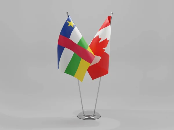 Canada Central African Republic Cooperation Flags White Background Render — Stock Photo, Image