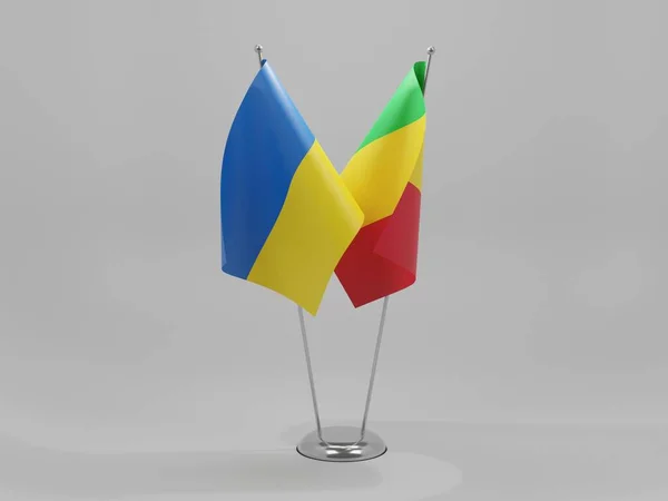 Mali Ukraine Drapeaux Coopération Fond Blanc Render — Photo