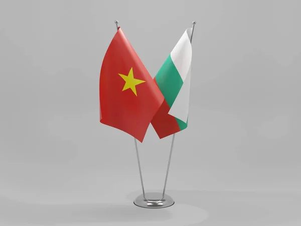 Bulgária Vietnam Együttműködési Zászlók Fehér Háttér Render — Stock Fotó