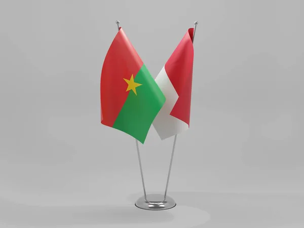 Monaco Burkina Faso Együttműködési Zászlók Fehér Háttér Render — Stock Fotó