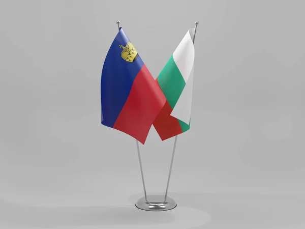 Bulgarie Liechtenstein Drapeaux Coopération Fond Blanc Render — Photo