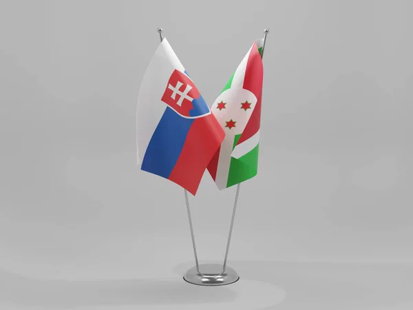 Burundi Slovakia Cooperation Flags White Background Render — Stock Photo, Image