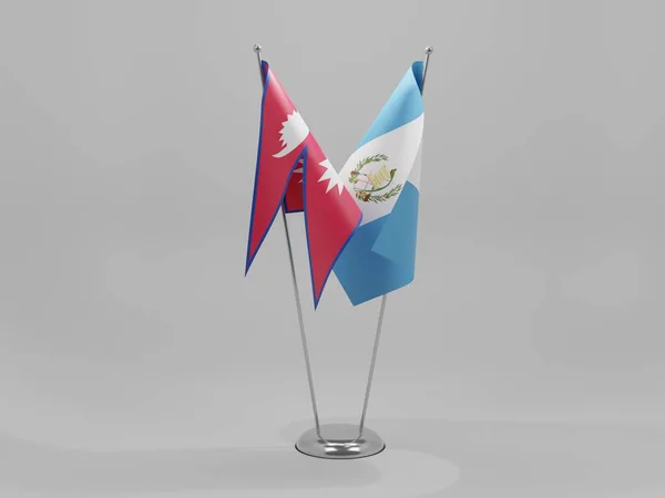 Guatemala Nepal Cooperation Flags White Background Render — Stock Photo, Image