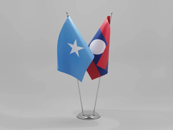 Laos Somalische Samenwerkingsvlaggen Witte Achtergrond Render — Stockfoto