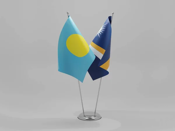 Marshall Islands Palau Cooperation Flags White Background Render — Stock Photo, Image