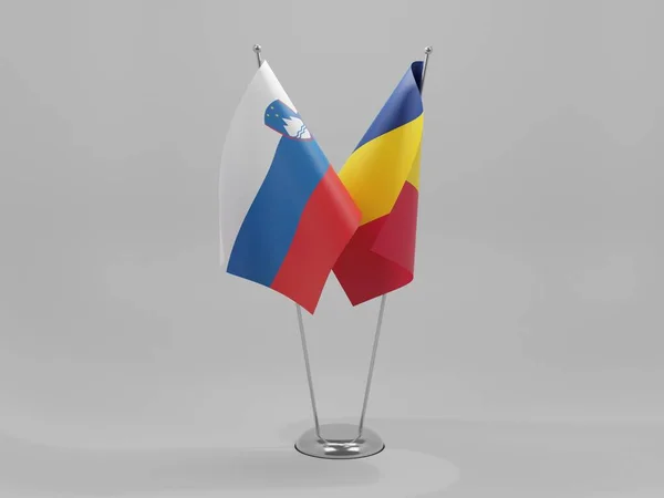 Chad Slovenia Cooperation Flags White Background Render — Stock Photo, Image