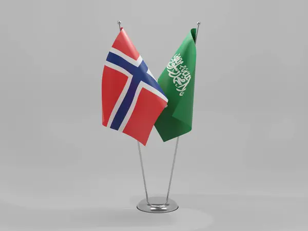 Saudi Arabia Norway Cooperation Flags White Background Render — Stock Photo, Image