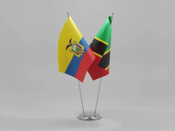 Άγιος Χριστόφορος Και Νέβις Εκουαδόρ Σημαίες Συνεργασίας Λευκό Φόντο Render — Φωτογραφία Αρχείου