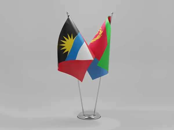 Eritrea Antigua Barbuda Cooperation Flags White Background Render — Stock Photo, Image