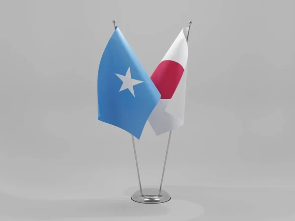 Japan Somalia Kooperationsflaggen Weißer Hintergrund Render — Stockfoto