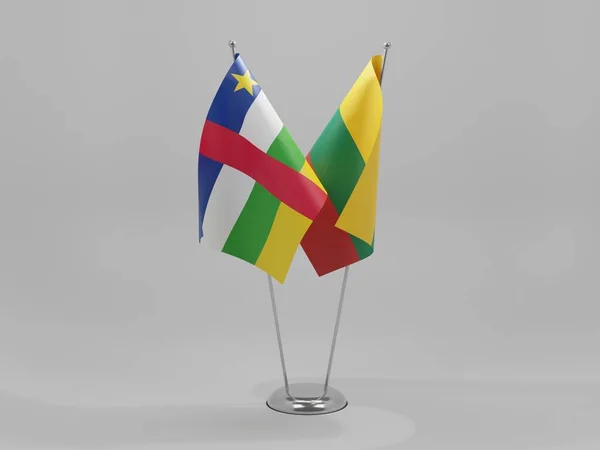 Lituanie Drapeaux Coopération République Centrafricaine Fond Blanc Render — Photo