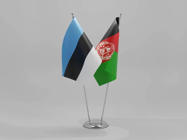 Afghanistan Estonia Cooperation Flags White Background Render — Stock Photo, Image