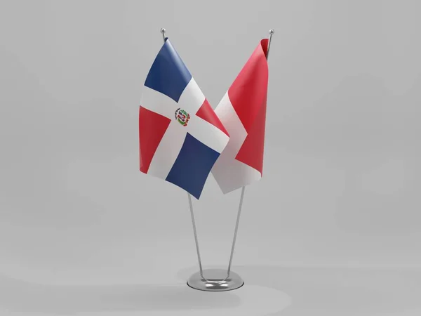 モナコ ドミニカ共和国協力旗 白背景 3Dレンダリング — ストック写真