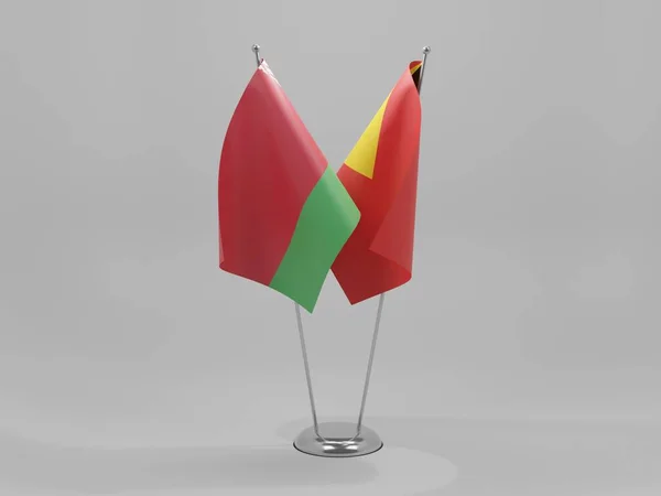 Timor Oriental Bielorrusia Banderas Cooperación Fondo Blanco Render —  Fotos de Stock