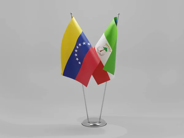 Guinée Équatoriale Drapeaux Coopération Venezuela Fond Blanc Render — Photo