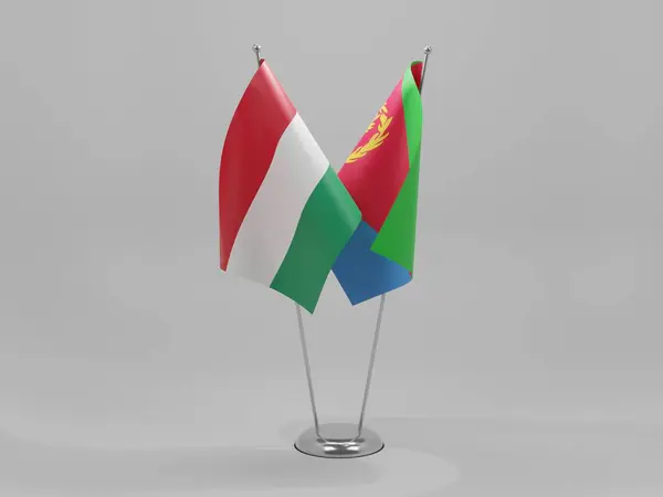 Eritre Macaristan Şbirliği Bayrakları Beyaz Arkaplan Render — Stok fotoğraf