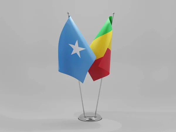 Mali Somalia Cooperation Flags White Background Render — 图库照片