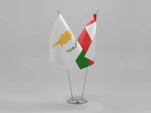 Oman Cyprus Cooperation Flags White Background Render — 스톡 사진