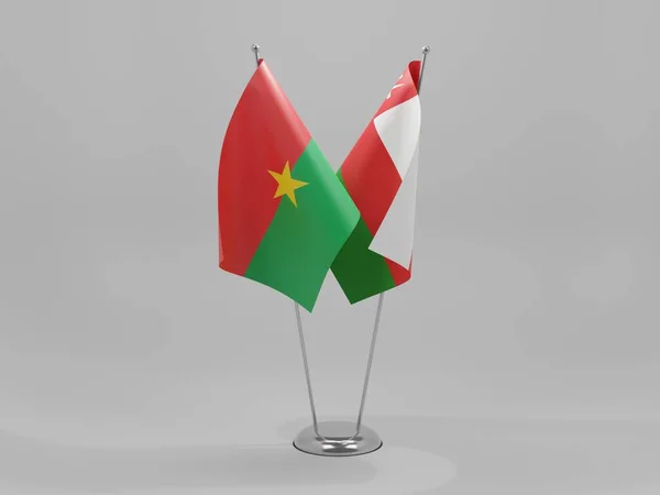 Omán Burkina Faso Együttműködési Zászlók Fehér Háttér Render — Stock Fotó