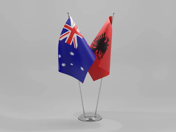 Albania Australia Cooperation Flags White Background Render — Stock Photo, Image