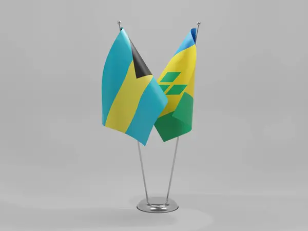 Saint Vincent Und Die Grenadinen Bahamas Flaggen Weißer Hintergrund Render — Stockfoto