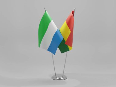 Bolivya - Sierra Leone İşbirliği Bayrakları, Beyaz Arkaplan - 3D Render