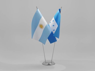 Honduras - Arjantin İşbirliği Bayrakları, Beyaz Arkaplan - 3D Render