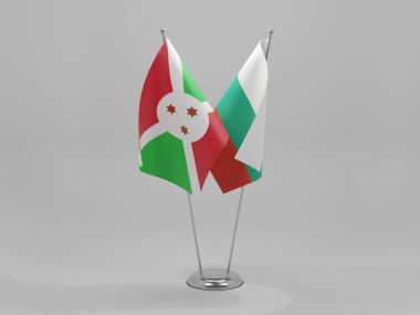 Bulgaristan - Burundi İşbirliği Bayrakları, Beyaz Arkaplan - 3D Hazırlama