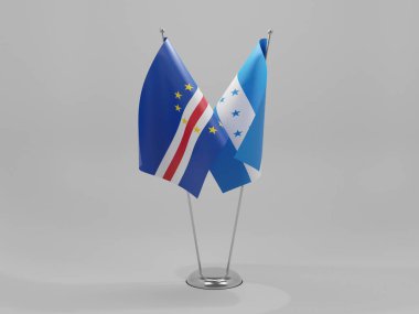 Honduras - Cape Verde İşbirliği Bayrakları, Beyaz Arkaplan - 3D Render