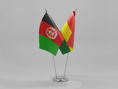 Bolivya - Afganistan İşbirliği Bayrakları, Beyaz Arkaplan - 3D Render