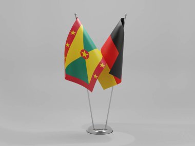 Almanya - Grenada İşbirliği Bayrakları, Beyaz Arkaplan - 3D Renklendirme