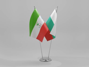 Bulgaristan - Ekvator Ginesi İşbirliği Bayrakları, Beyaz Arkaplan - 3D Hazırlama
