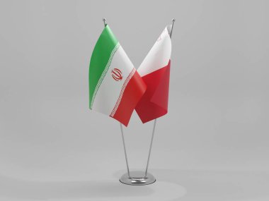 Malta - İran İşbirliği Bayrakları, Beyaz Arkaplan - 3D Yapılandırma