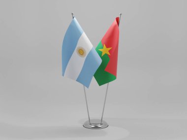 Burkina Faso - Arjantin İşbirliği Bayrakları, Beyaz Arkaplan - 3D Render