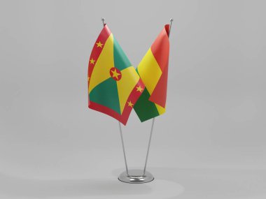 Bolivya - Grenada İşbirliği Bayrakları, Beyaz Arkaplan - 3B Renklendirme