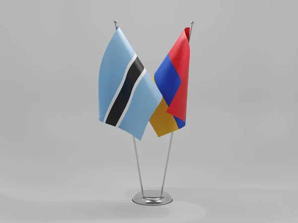Armenia Botswana Banderas Cooperación Fondo Blanco Render —  Fotos de Stock