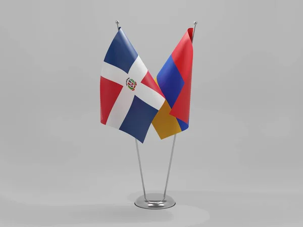 アルメニア ドミニカ共和国協力旗 白背景 3Dレンダリング — ストック写真