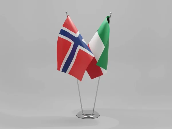 Kuwait Norway Cooperation Flags White Background Render — Stock Photo, Image