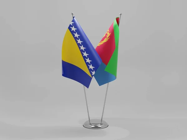Erytrea Bośnia Hercegowina Flagi Współpracy Białe Tło Render — Zdjęcie stockowe