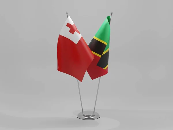 São Cristóvão Nevis Bandeiras Cooperação Tonga Fundo Branco Render — Fotografia de Stock